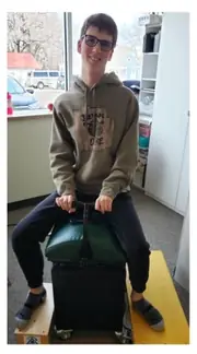 Hunter Eagan riding the MiraColt